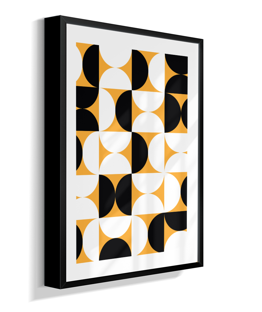 Quadro Decorativo Bauhaus Mid-Century Yellow Pattern