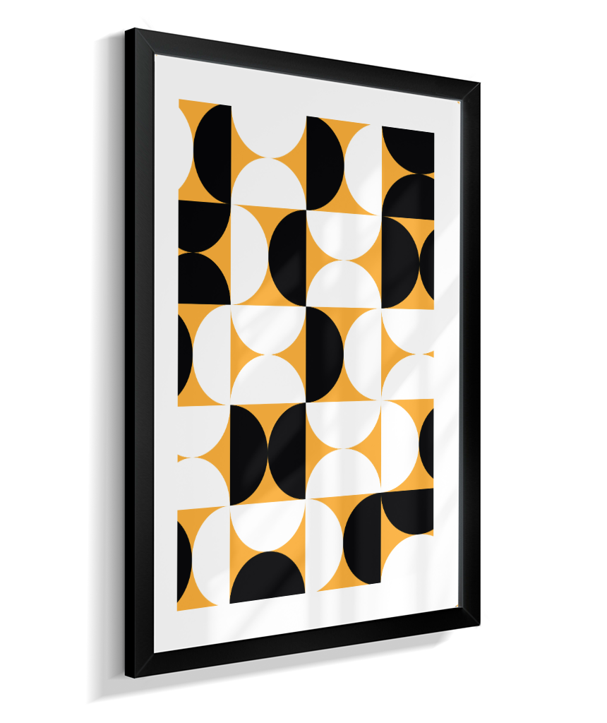 Quadro Decorativo Bauhaus Mid-Century Yellow Pattern