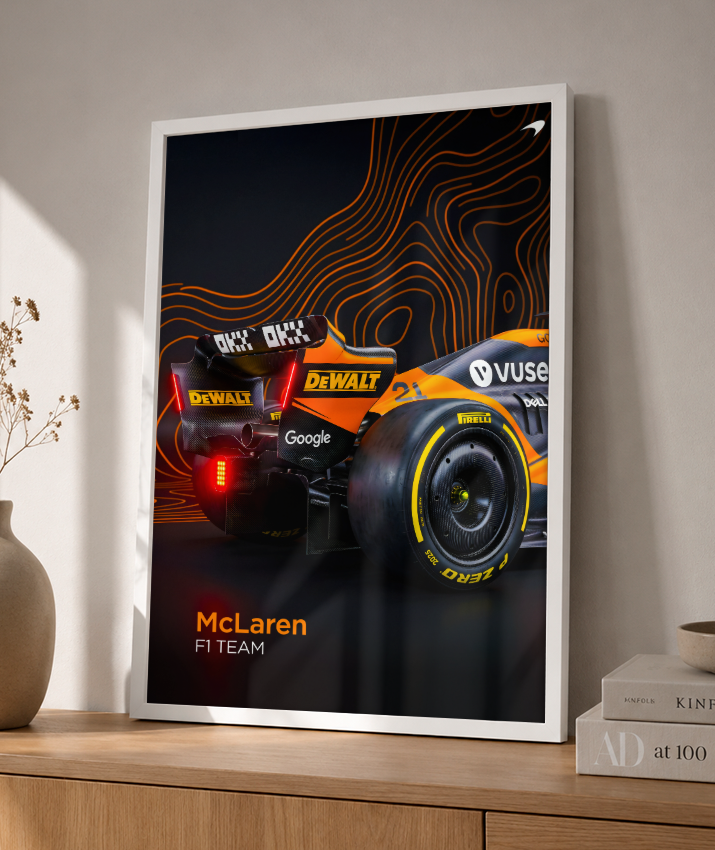 Quadro Decorativo Fórmula 1 McLaren F1 Dark Neon