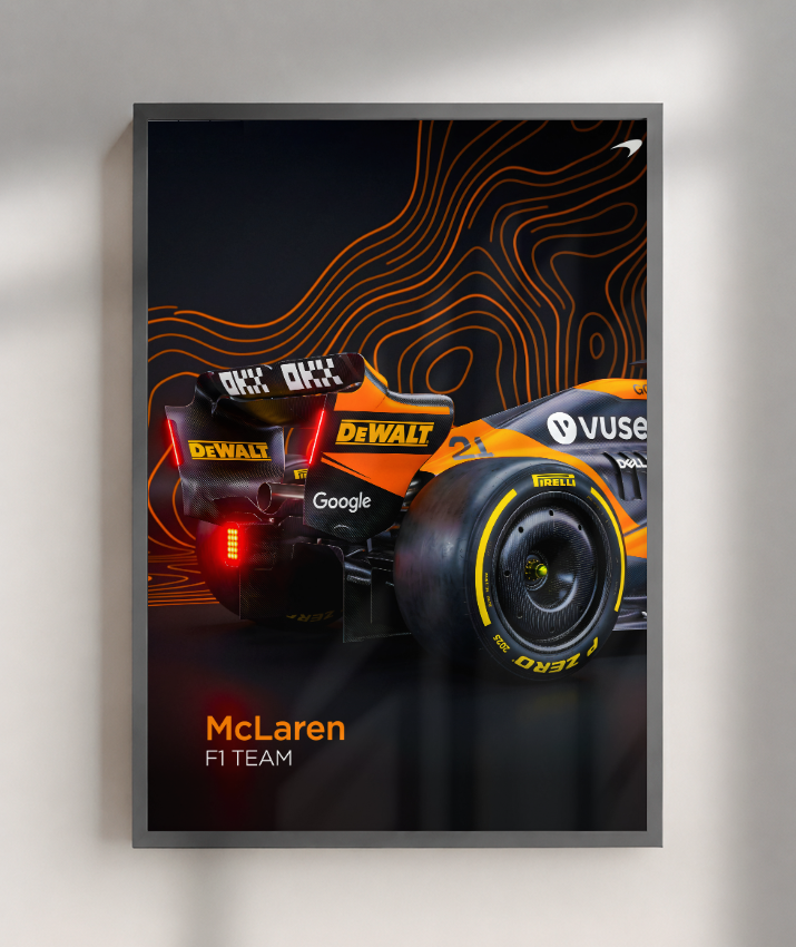 Quadro Decorativo Fórmula 1 McLaren F1 Dark Neon