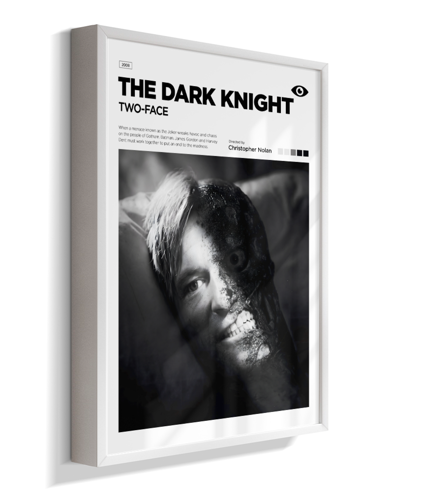 Quadro Decorativo Batman The Dark Knight Duas Caras - Poster Minimalista