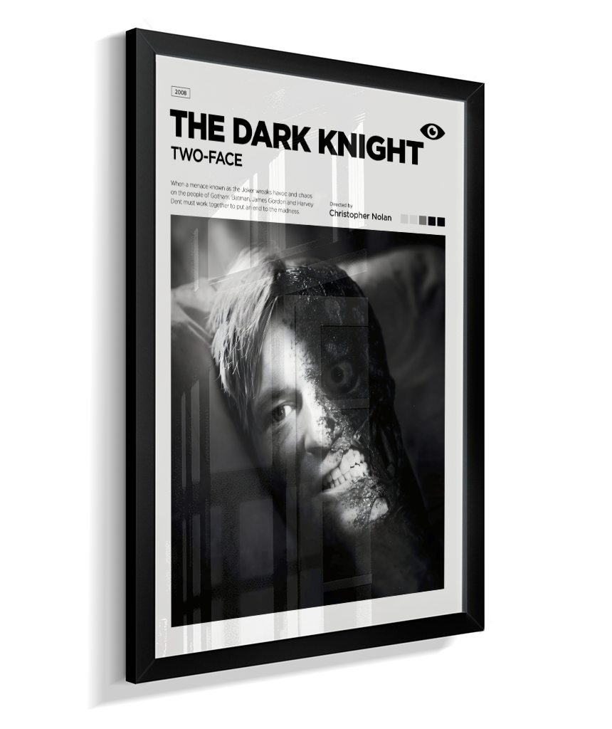 Quadro Decorativo Batman The Dark Knight Duas Caras - Poster Minimalista