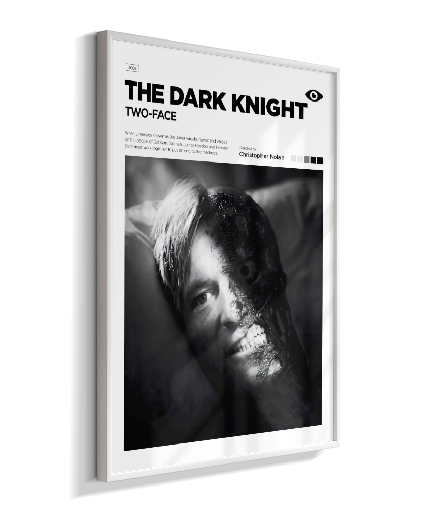 Quadro Decorativo Batman The Dark Knight Duas Caras - Poster Minimalista