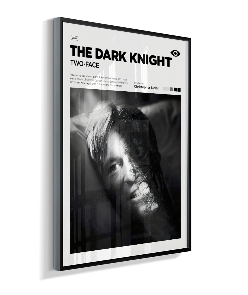 Quadro Decorativo Batman The Dark Knight Duas Caras - Poster Minimalista