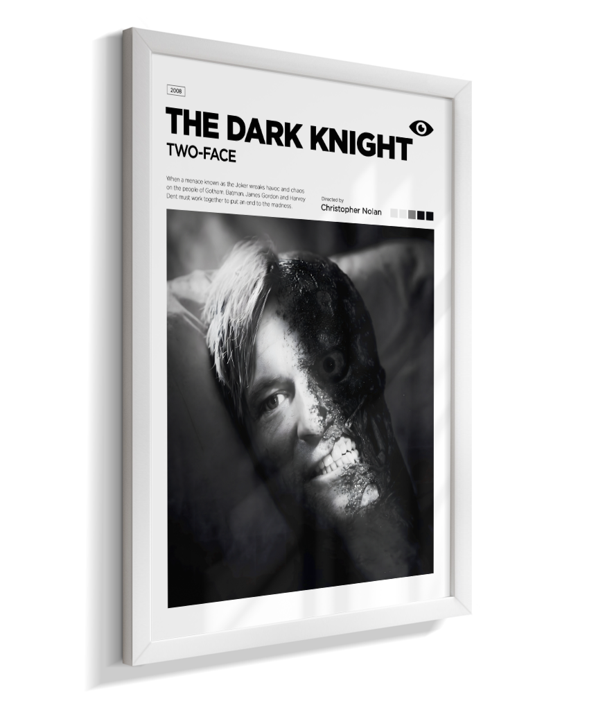 Quadro Decorativo Batman The Dark Knight Duas Caras - Poster Minimalista