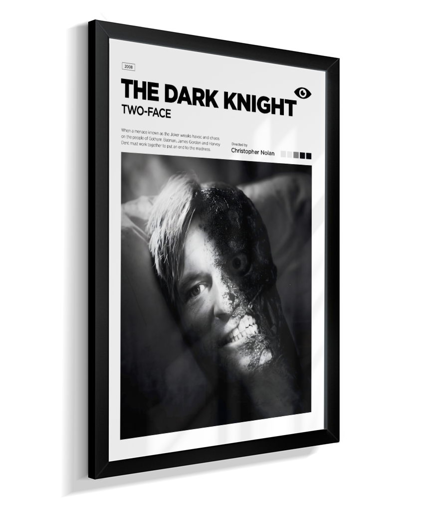 Quadro Decorativo Batman The Dark Knight Duas Caras - Poster Minimalista
