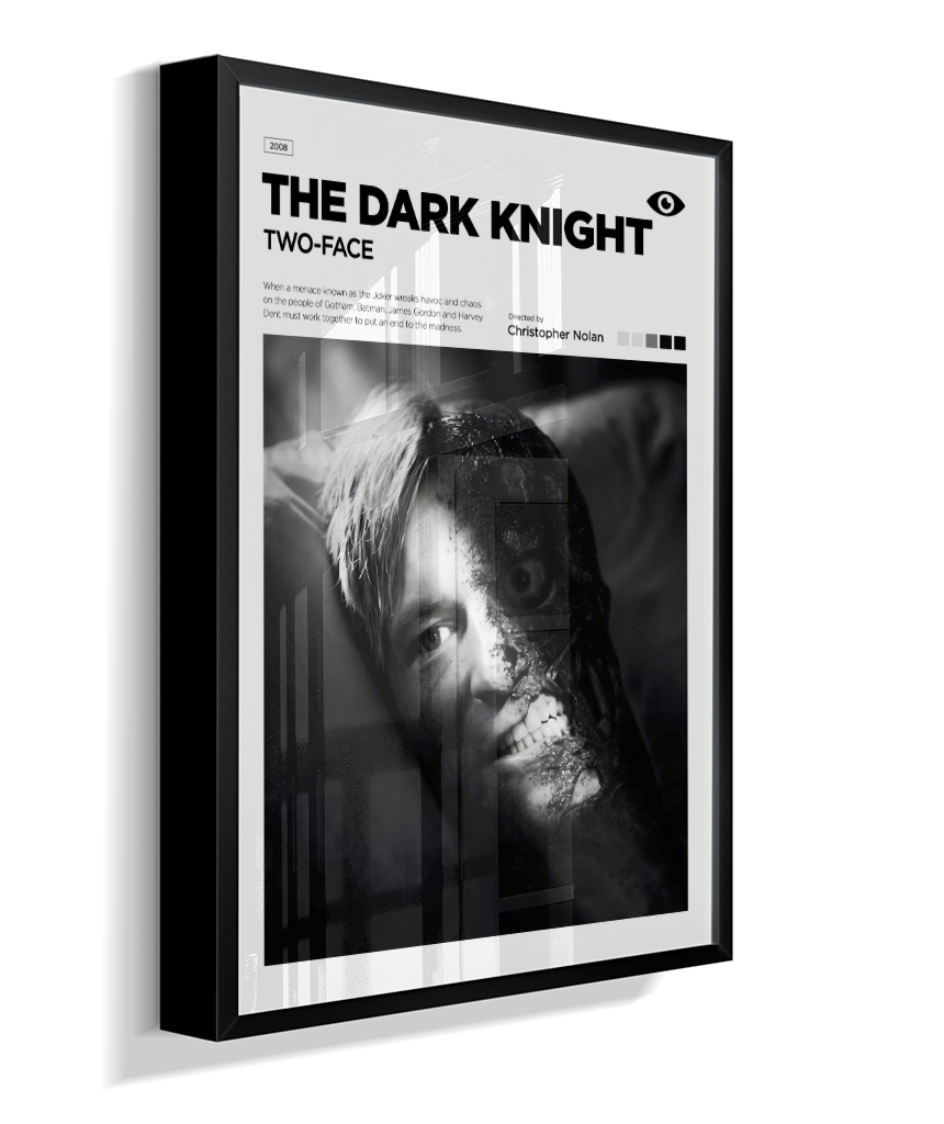 Quadro Decorativo Batman The Dark Knight Duas Caras - Poster Minimalista