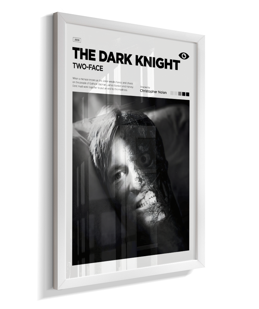Quadro Decorativo Batman The Dark Knight Duas Caras - Poster Minimalista