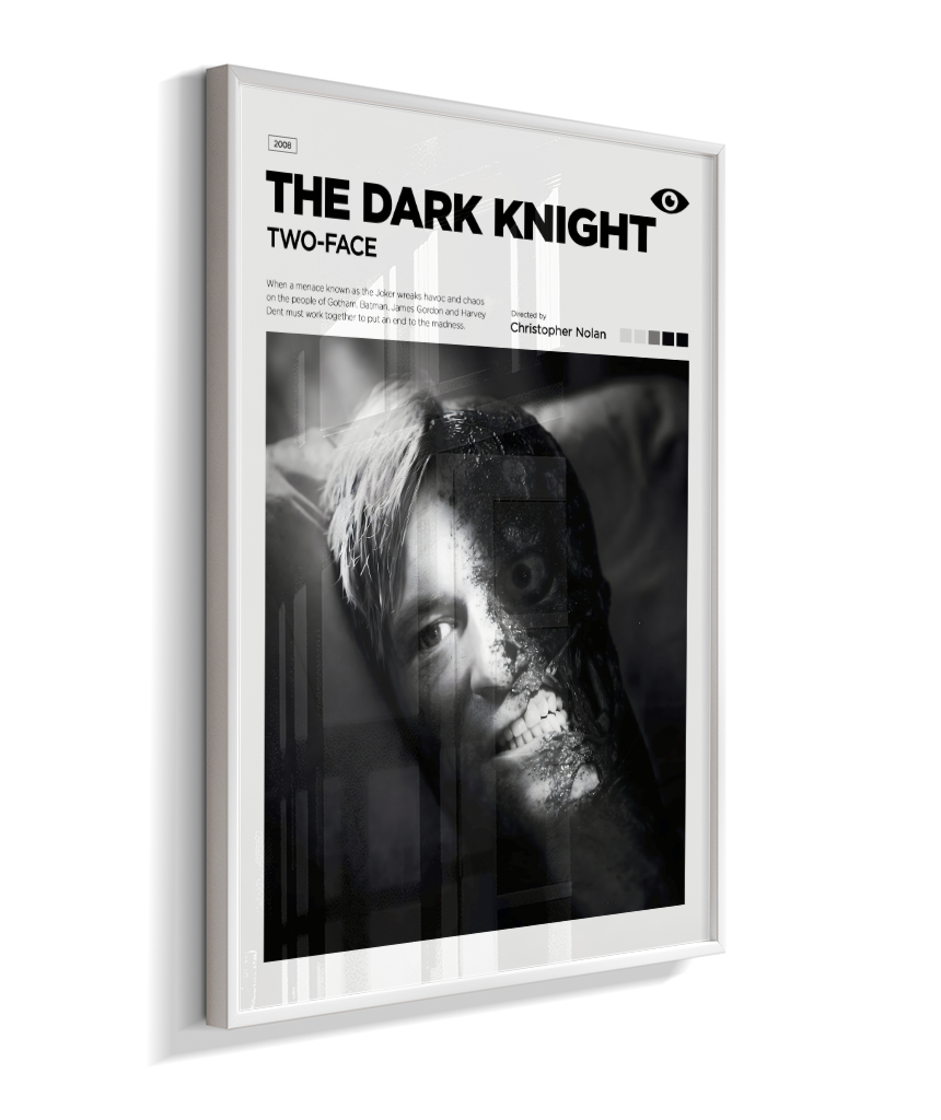 Quadro Decorativo Batman The Dark Knight Duas Caras - Poster Minimalista