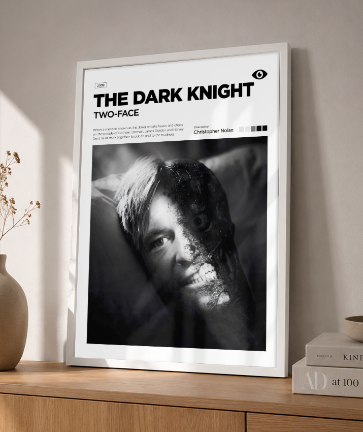 Quadro Decorativo Batman The Dark Knight Duas Caras - Poster Minimalista