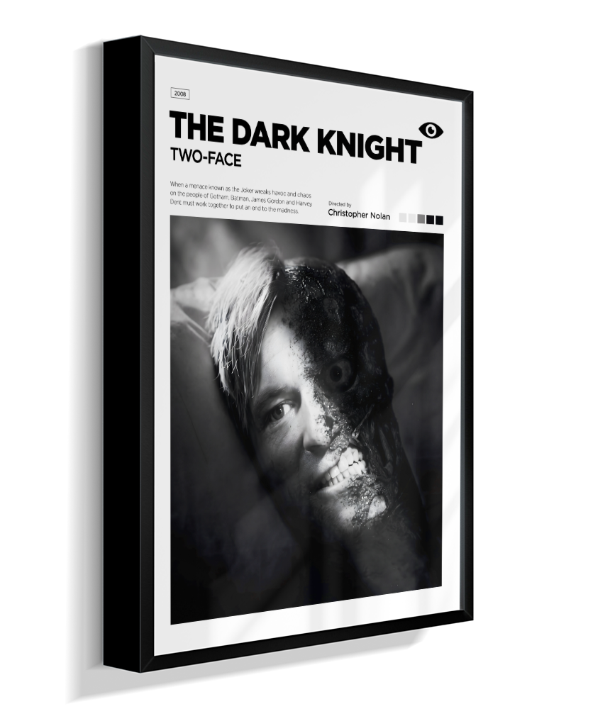 Quadro Decorativo Batman The Dark Knight Duas Caras - Poster Minimalista
