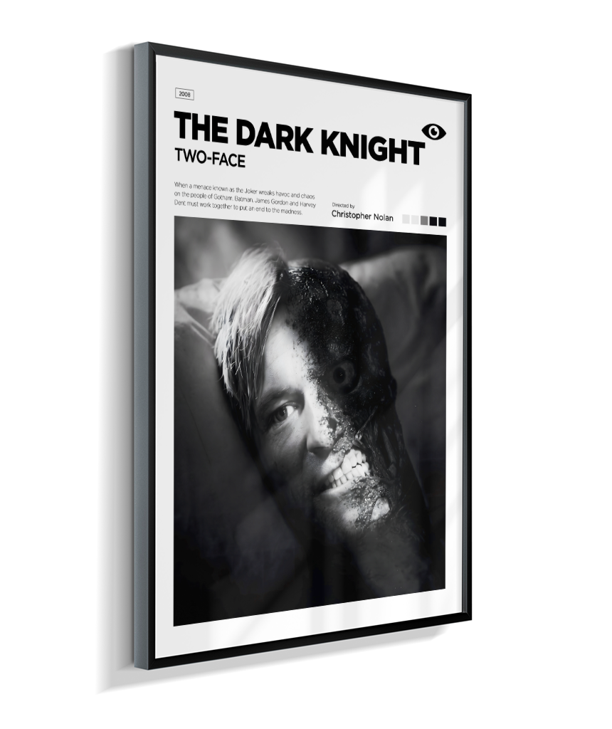 Quadro Decorativo Batman The Dark Knight Duas Caras - Poster Minimalista