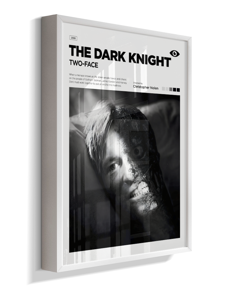 Quadro Decorativo Batman The Dark Knight Duas Caras - Poster Minimalista