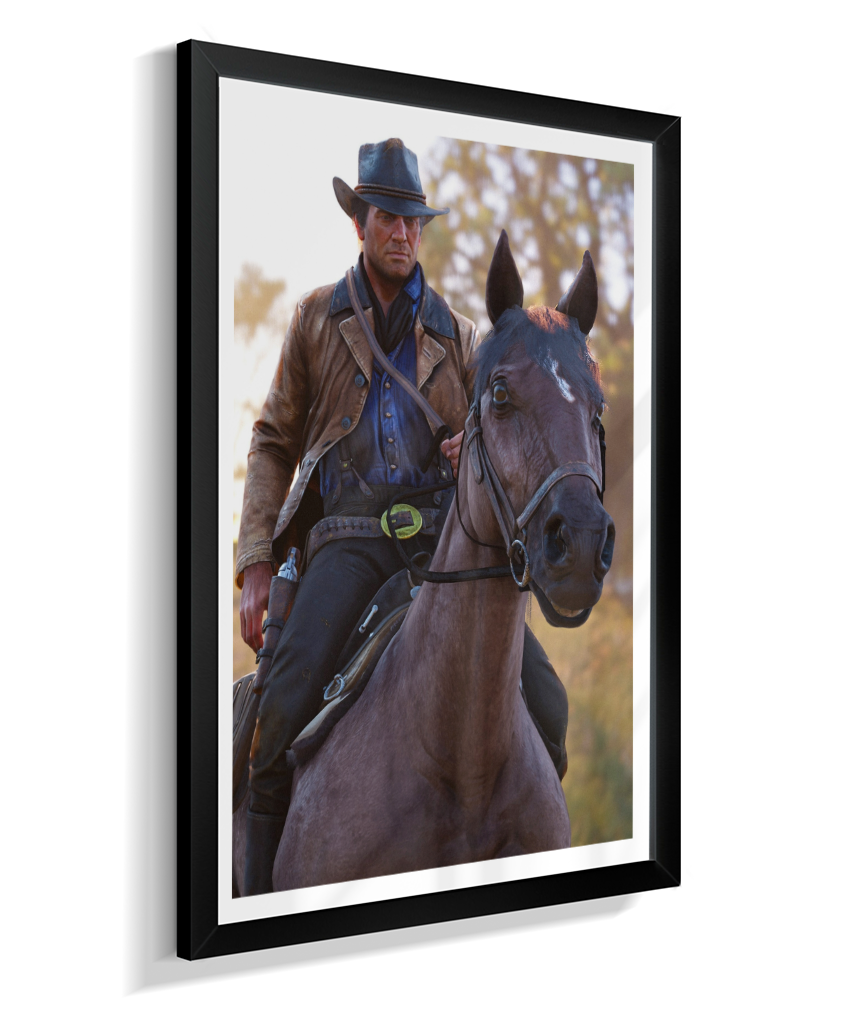 Quadro Decorativo Red Dead Redemption 2 Arthur Morgan Cavalo - Poster Game