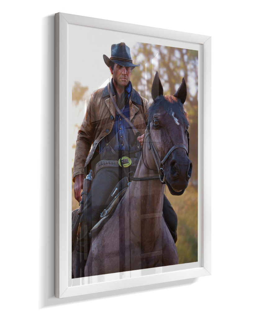 Quadro Decorativo Red Dead Redemption 2 Arthur Morgan Cavalo - Poster Game