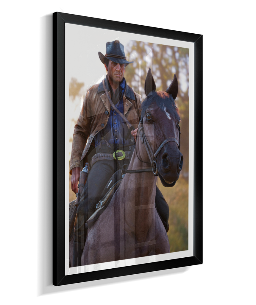 Quadro Decorativo Red Dead Redemption 2 Arthur Morgan Cavalo - Poster Game