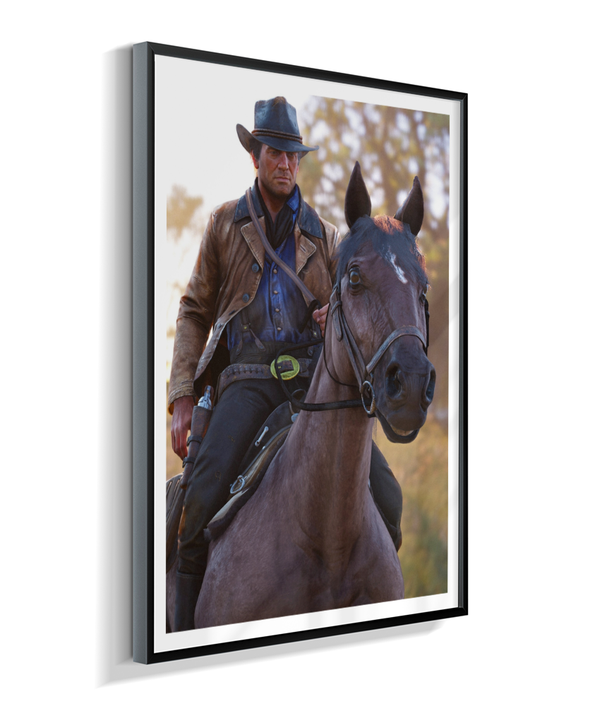 Quadro Decorativo Red Dead Redemption 2 Arthur Morgan Cavalo - Poster Game