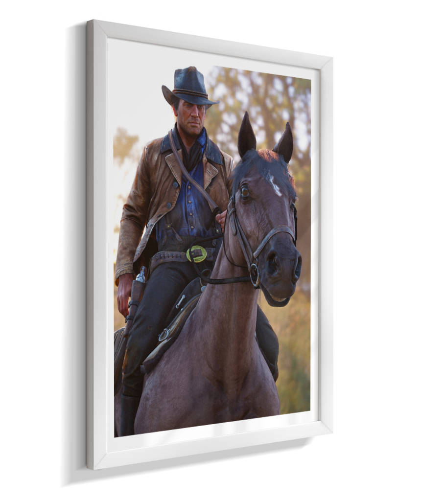 Quadro Decorativo Red Dead Redemption 2 Arthur Morgan Cavalo - Poster Game