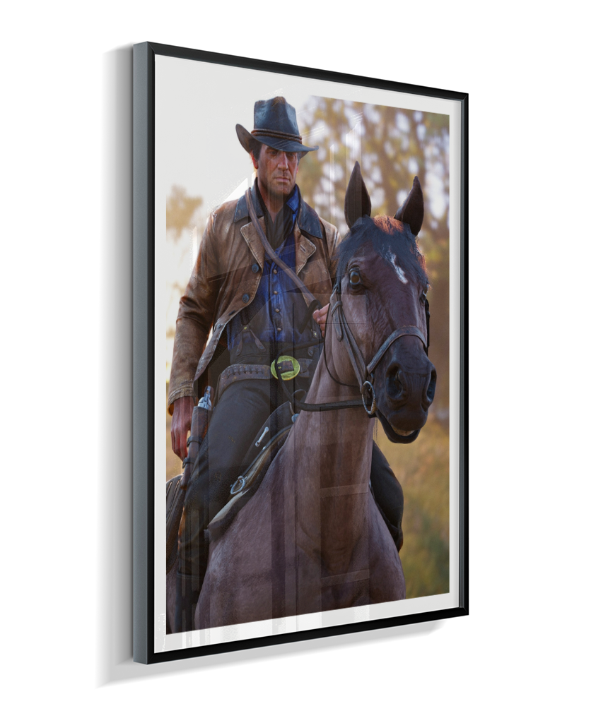 Quadro Decorativo Red Dead Redemption 2 Arthur Morgan Cavalo - Poster Game