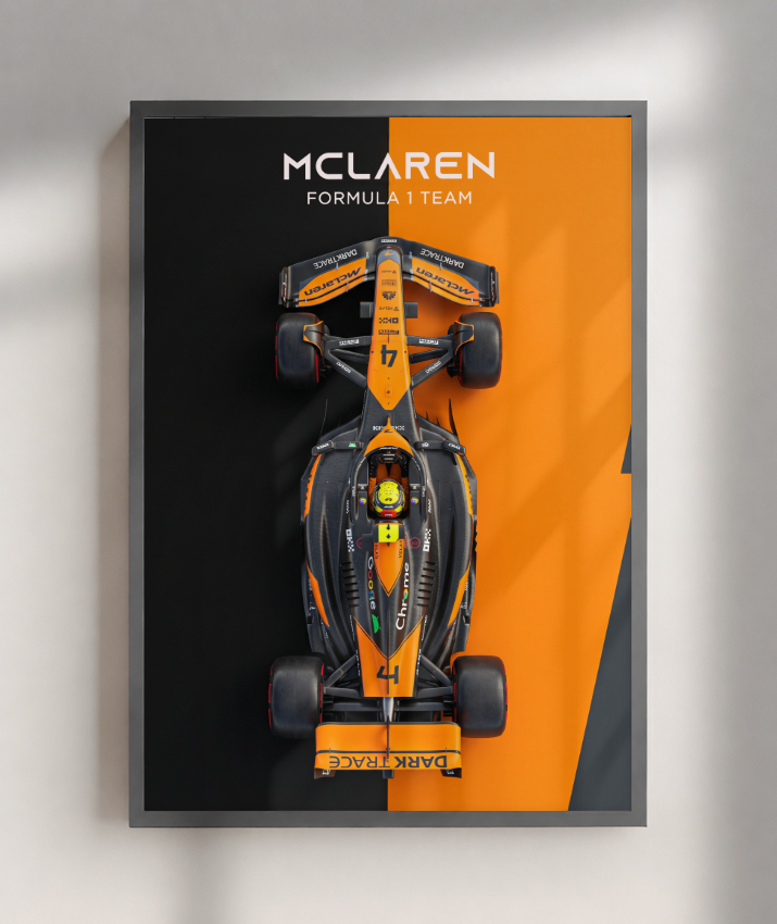 Quadro Decorativo Fórmula 1 McLaren F1 Dual Tone Flat-Lay