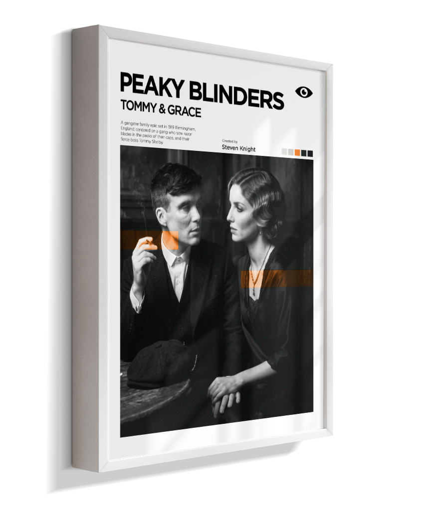 Quadro Decorativo Peaky Blinders Tommy e Grace Exposição Minimalista