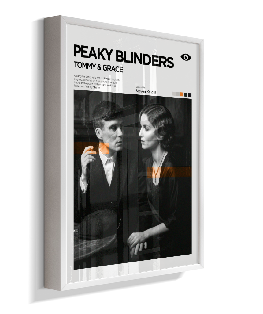 Quadro Decorativo Peaky Blinders Tommy e Grace Exposição Minimalista