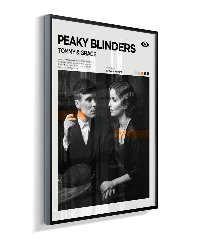 Quadro Decorativo Peaky Blinders Tommy e Grace Exposição Minimalista
