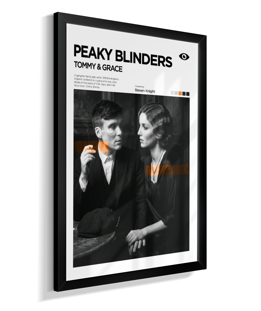 Quadro Decorativo Peaky Blinders Tommy e Grace Exposição Minimalista