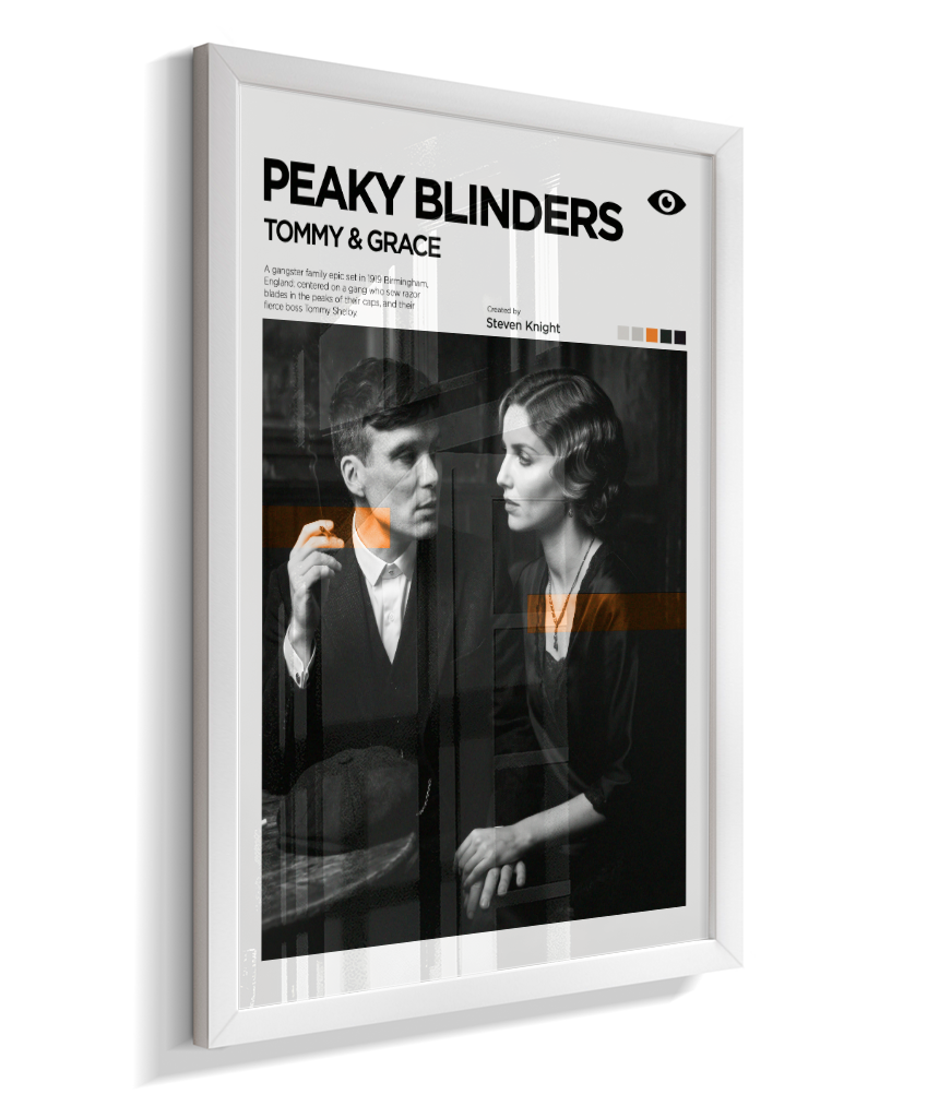 Quadro Decorativo Peaky Blinders Tommy e Grace Exposição Minimalista