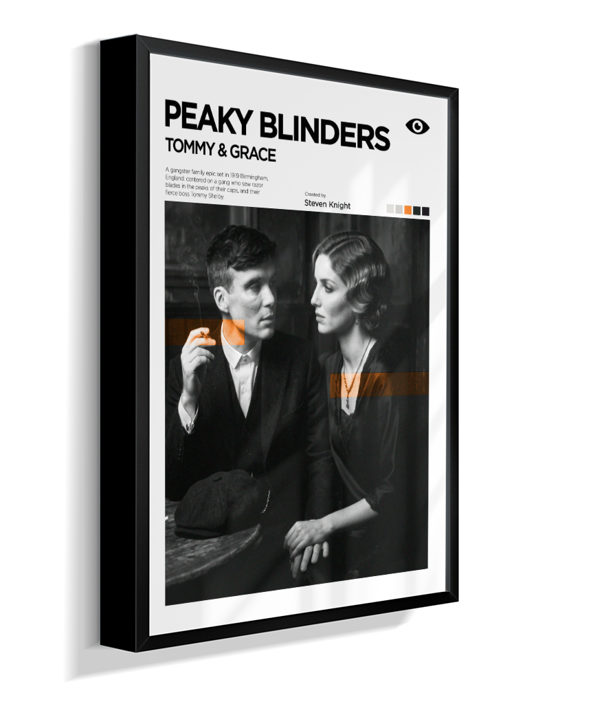 Quadro Decorativo Peaky Blinders Tommy e Grace Exposição Minimalista