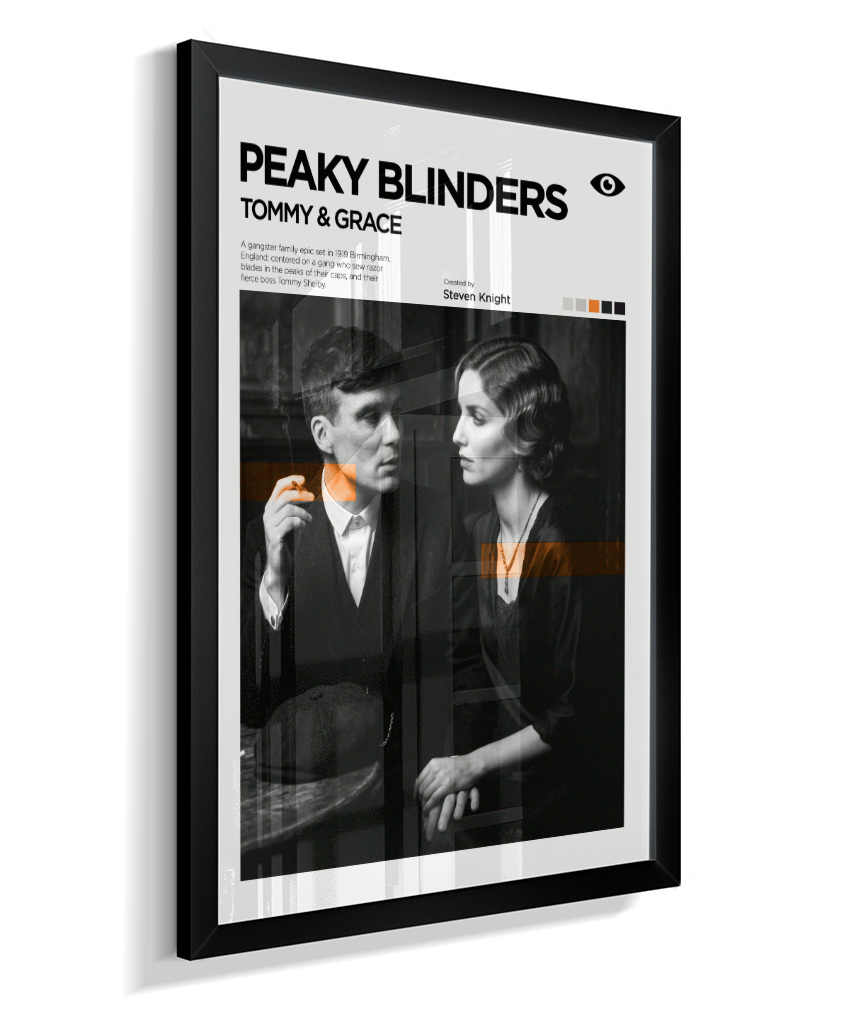 Quadro Decorativo Peaky Blinders Tommy e Grace Exposição Minimalista