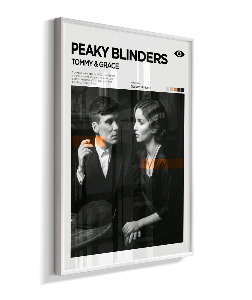 Quadro Decorativo Peaky Blinders Tommy e Grace Exposição Minimalista