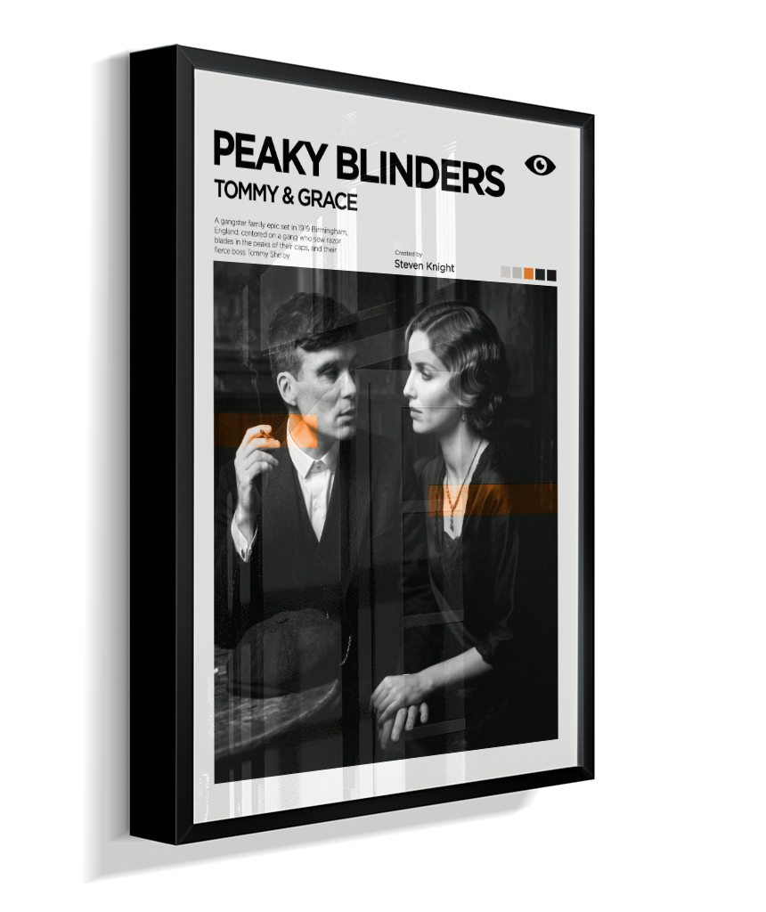 Quadro Decorativo Peaky Blinders Tommy e Grace Exposição Minimalista