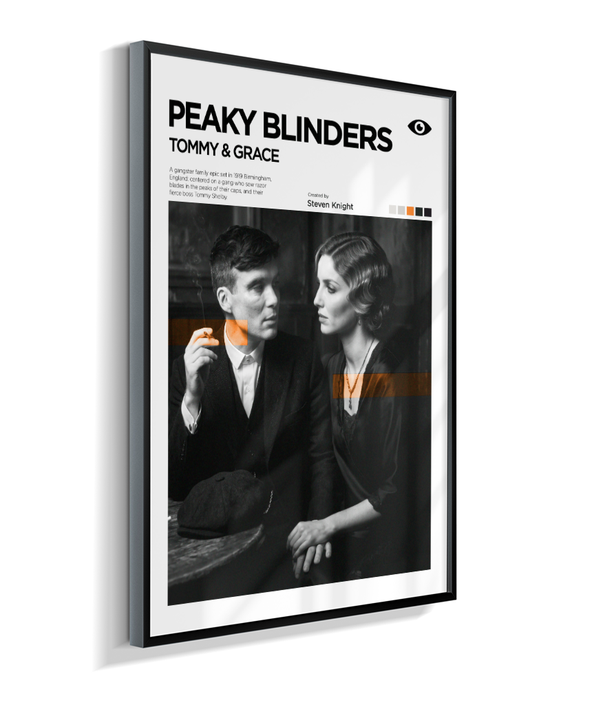 Quadro Decorativo Peaky Blinders Tommy e Grace Exposição Minimalista