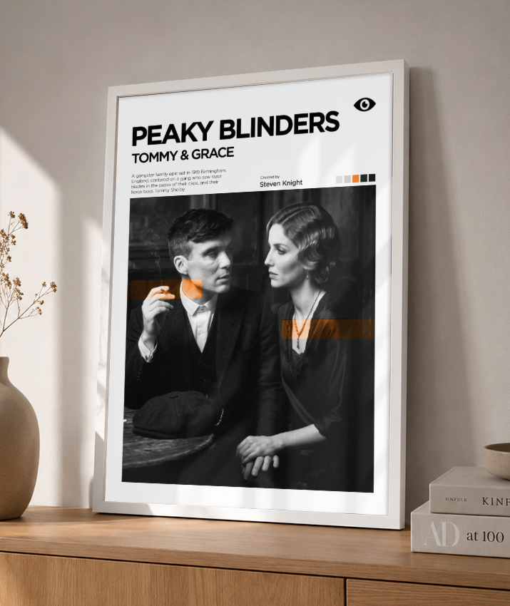Quadro Decorativo Peaky Blinders Tommy e Grace Exposição Minimalista