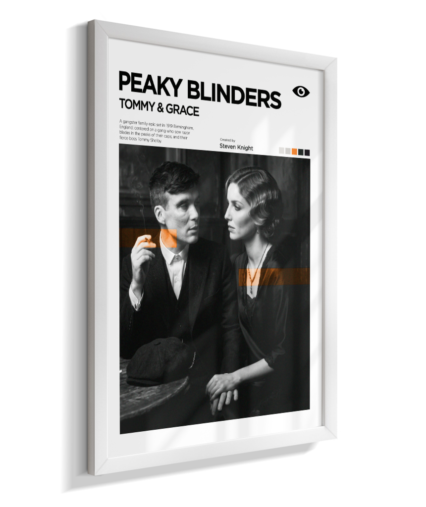 Quadro Decorativo Peaky Blinders Tommy e Grace Exposição Minimalista