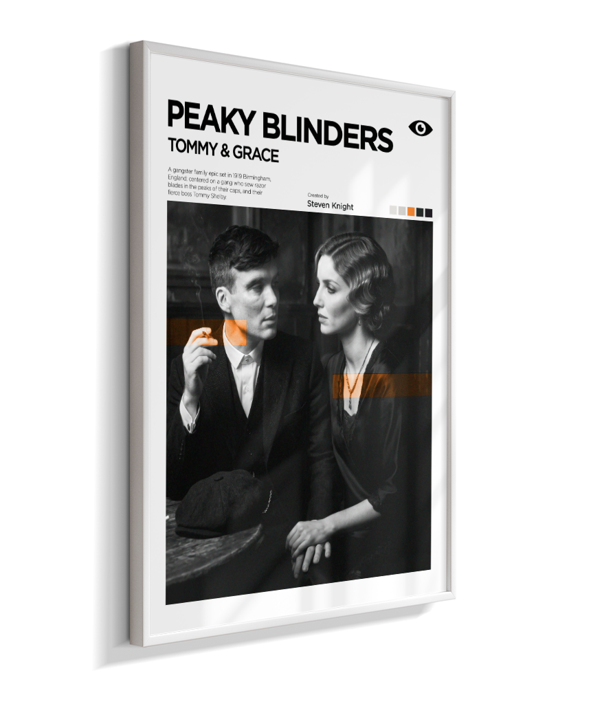 Quadro Decorativo Peaky Blinders Tommy e Grace Exposição Minimalista