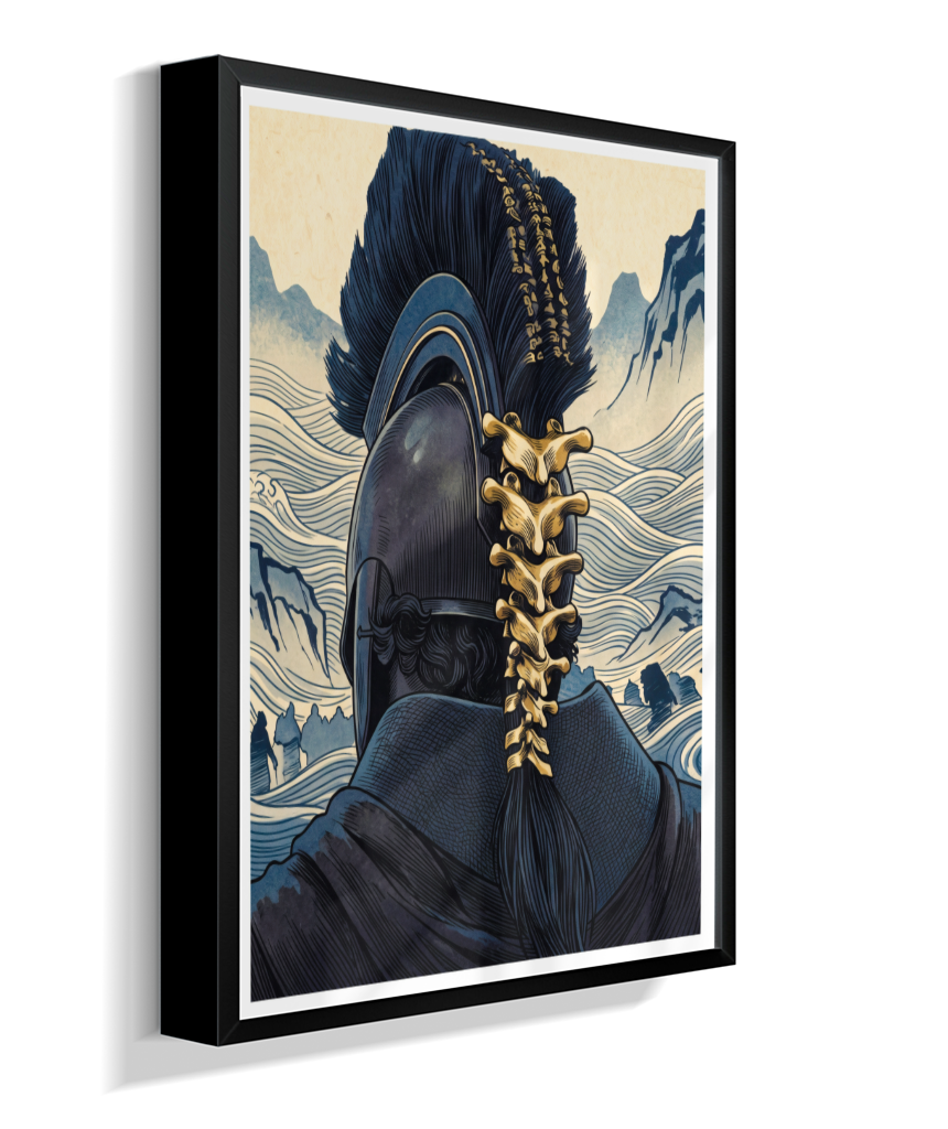 Quadro Decorativo Elmo de Ulisses – Odisseia & Ukiyo-e