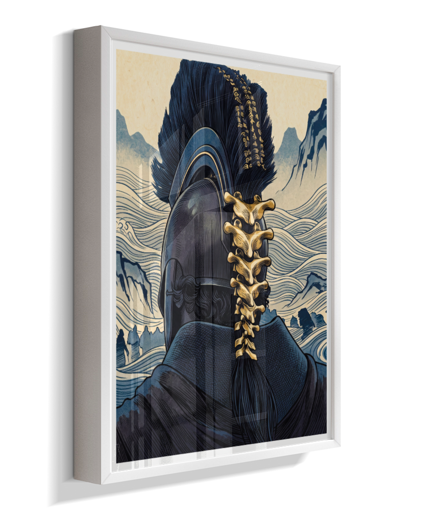 Quadro Decorativo Elmo de Ulisses – Odisseia & Ukiyo-e