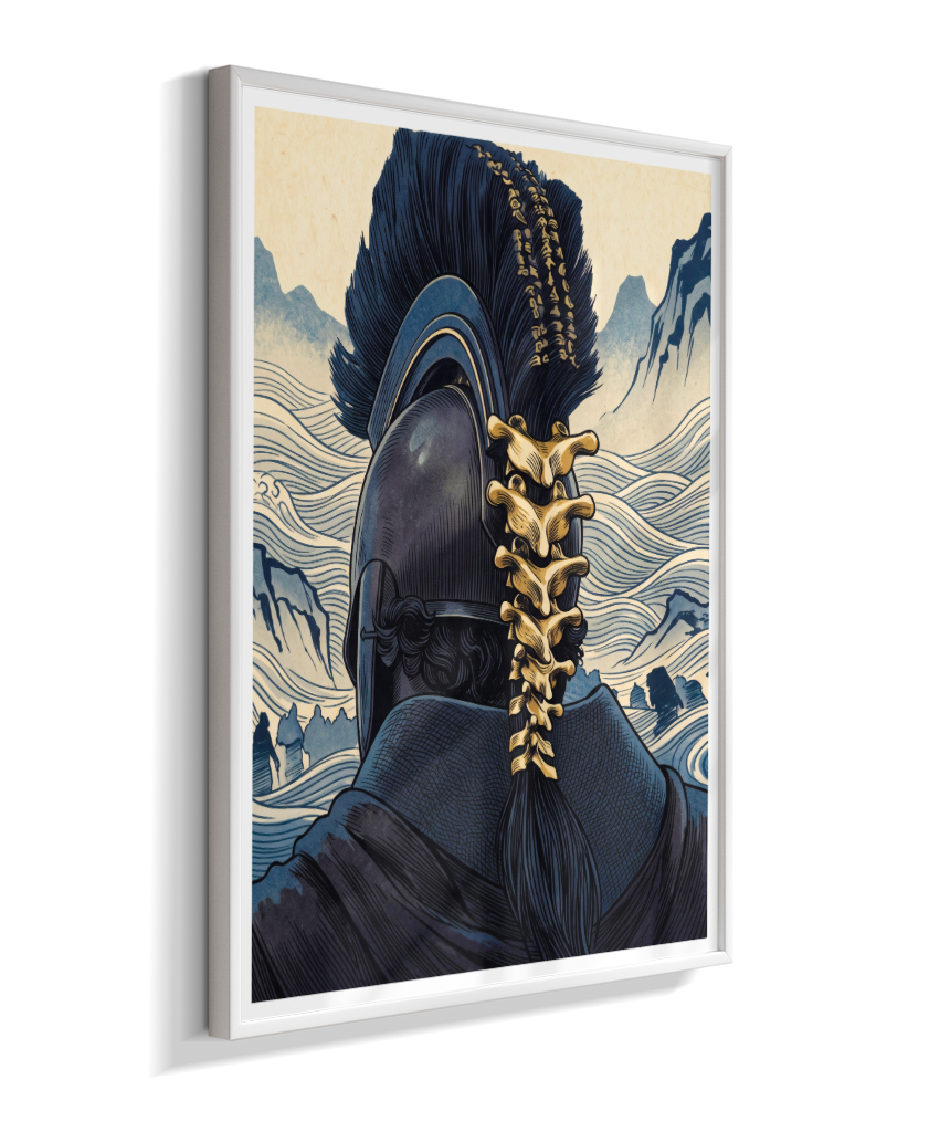 Quadro Decorativo Elmo de Ulisses – Odisseia & Ukiyo-e