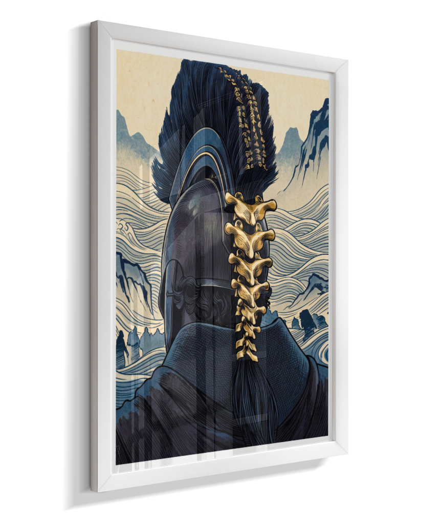 Quadro Decorativo Elmo de Ulisses – Odisseia & Ukiyo-e