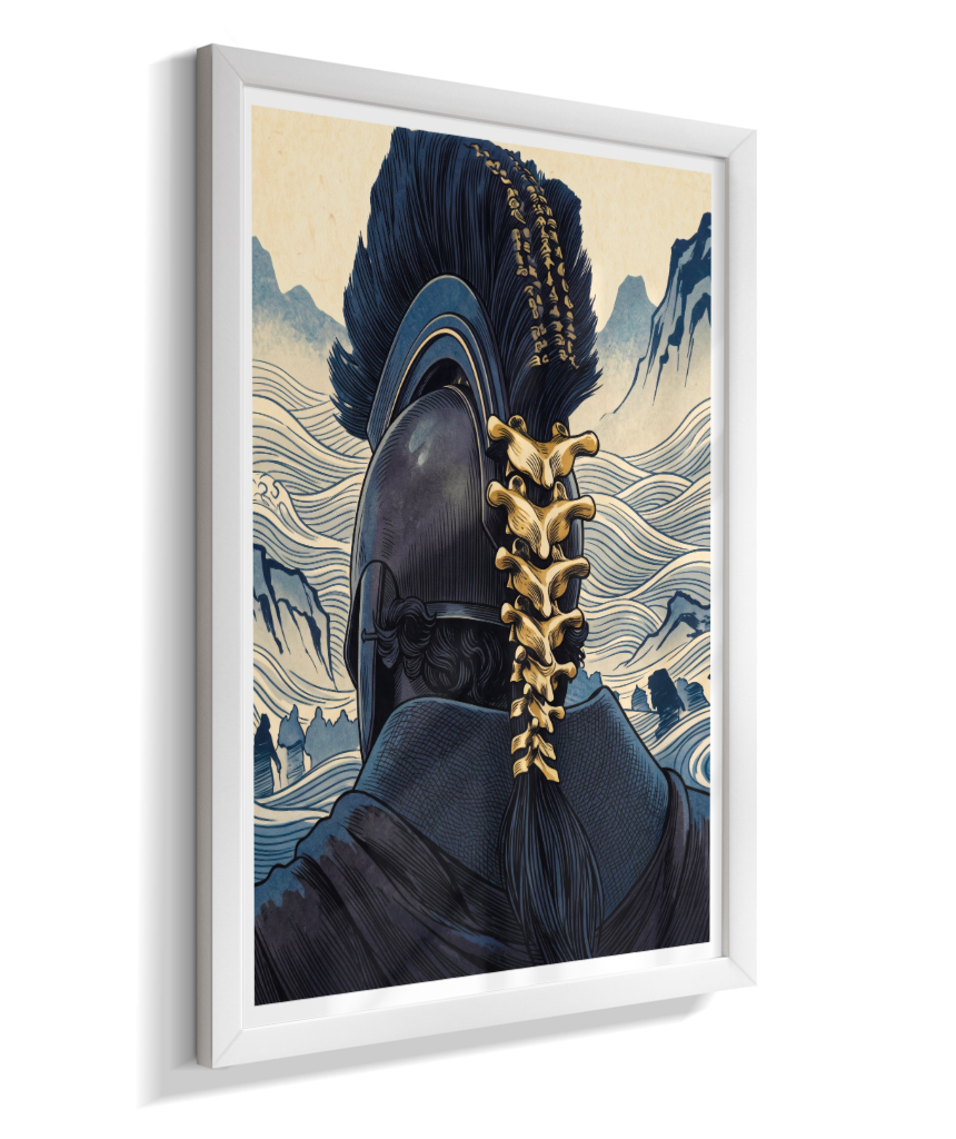 Quadro Decorativo Elmo de Ulisses – Odisseia & Ukiyo-e