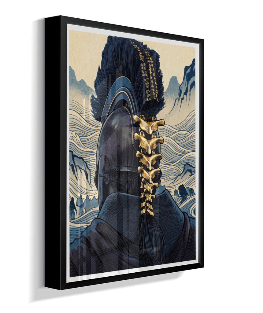 Quadro Decorativo Elmo de Ulisses – Odisseia & Ukiyo-e