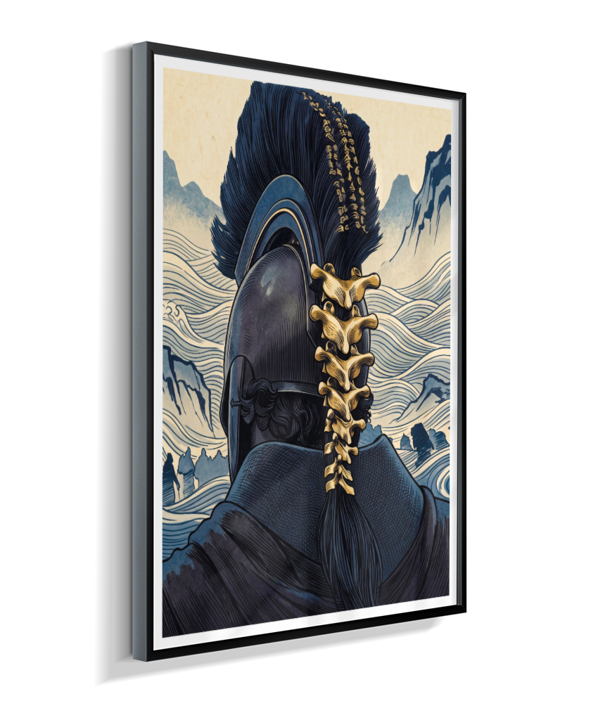 Quadro Decorativo Elmo de Ulisses – Odisseia & Ukiyo-e