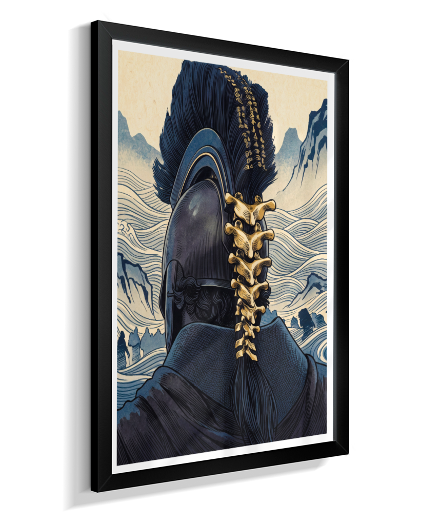 Quadro Decorativo Elmo de Ulisses – Odisseia & Ukiyo-e