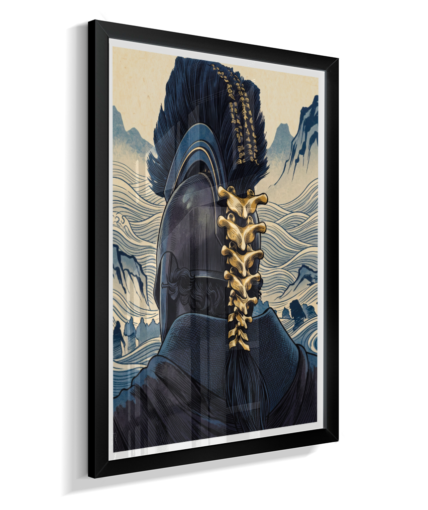 Quadro Decorativo Elmo de Ulisses – Odisseia & Ukiyo-e