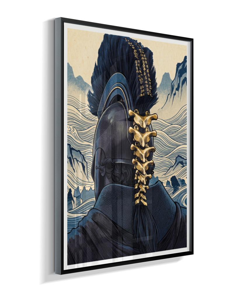 Quadro Decorativo Elmo de Ulisses – Odisseia & Ukiyo-e