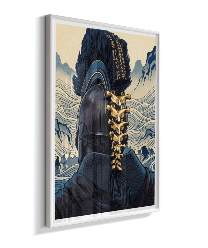 Quadro Decorativo Elmo de Ulisses – Odisseia & Ukiyo-e
