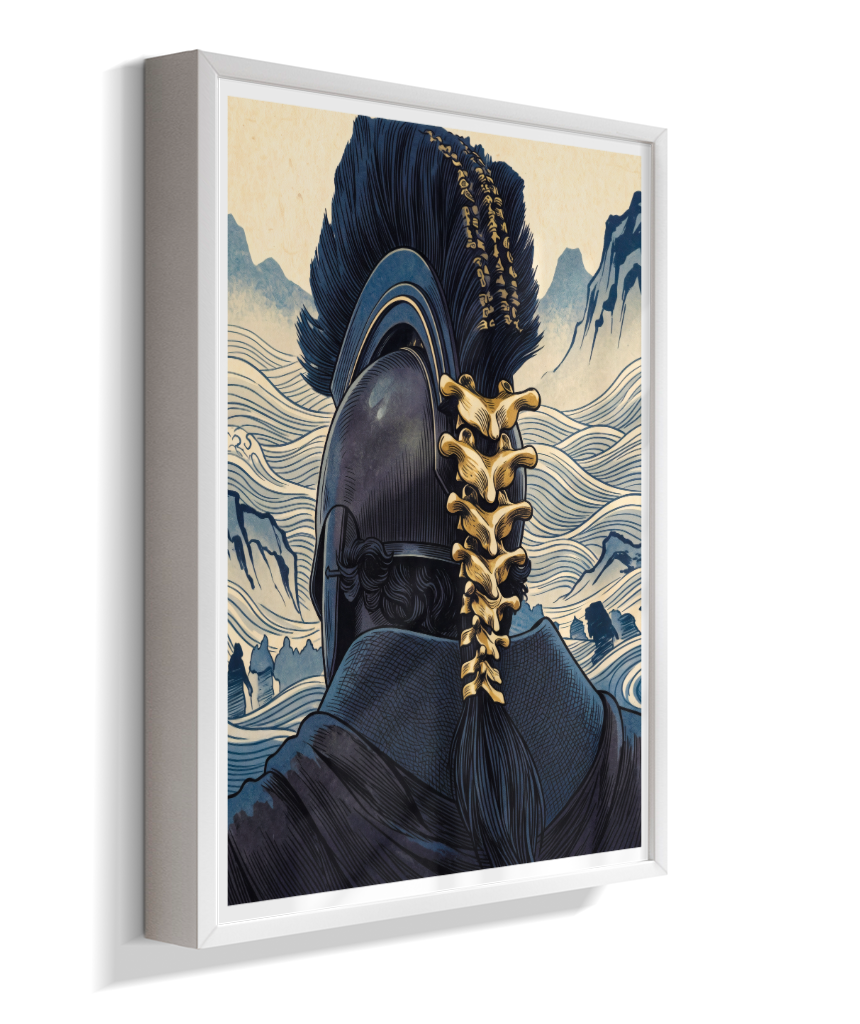 Quadro Decorativo Elmo de Ulisses – Odisseia & Ukiyo-e