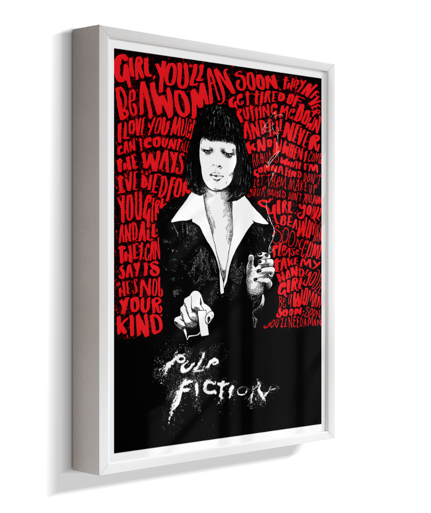 Quadro Decorativo Pulp Fiction Mia Wallace Typography Red